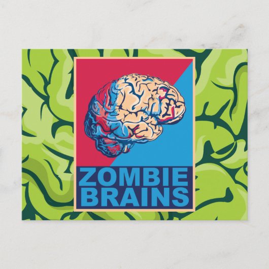 Zombie Hersenen Briefkaart (Voorkant)