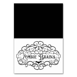 Zombie Hersenen Vintage Elegante Halloween Eet Ten Kaart