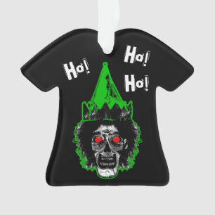Zombie - Ho! Ho! Ho, op Black Ornament