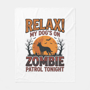 Zombie Hond Patrol Vintage Halloween T-shirt Ontwe Fleece Deken