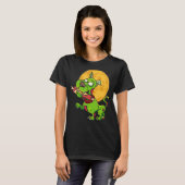 Zombie Hond Volle Maan Halloween Kostuum T-shirt (Voorkant volledig)