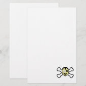 Zombie hoofd en crossbones briefpapier (Voorkant / Achterkant)