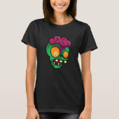 Zombie hoofd geobsedeerd door zombies t-shirt (Voorkant)
