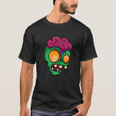 Zombie hoofd geobsedeerd door zombies t-shirt (Voorkant)