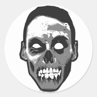 Zombie hoofd Logo Ronde Sticker