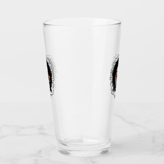 ZOMBIE HOOFD Oranje Ogen Glas (Rechts)