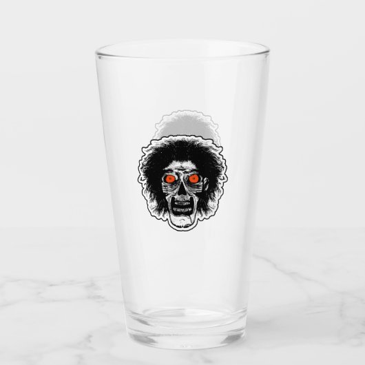 ZOMBIE HOOFD Oranje Ogen Glas (Voorkant)