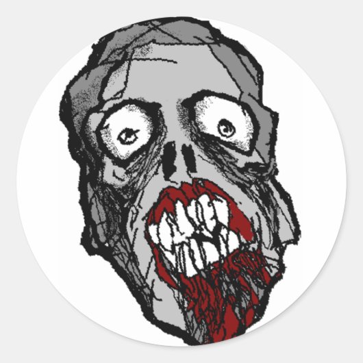 Zombie hoofd Sticker (Voorkant)