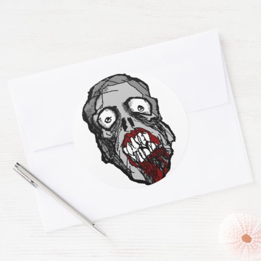 Zombie hoofd Sticker (Envelop)