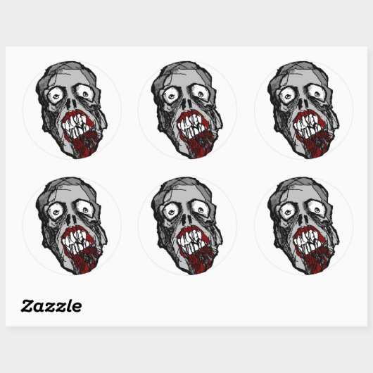 Zombie hoofd Sticker (Vel)