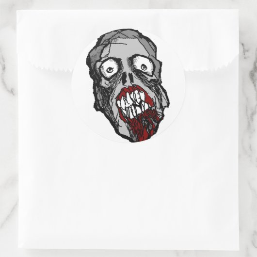 Zombie hoofd Sticker (Tas)