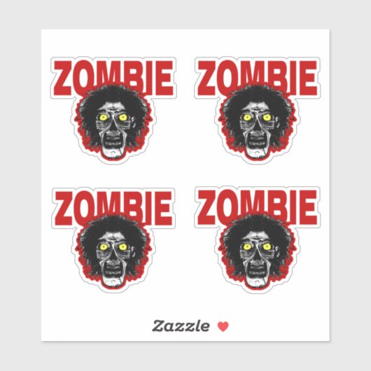 ZOMBIE - Hoofd Sticker (Vel)
