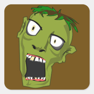 Zombie-hoofdstickers Vierkante Sticker