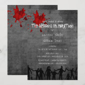 Zombie Horde Gothic Dark Wedding Invitation Kaart (Voorkant / Achterkant)