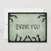 Zombie Horror Halloween bruiloft Bedankkaart (Voorkant)