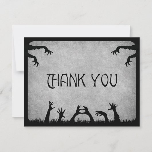 Zombie Horror Halloween bruiloft Bedankkaart (Voorkant)