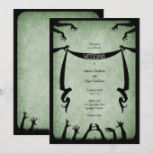 Zombie Horror Halloween bruiloft Kaart (Voorkant / Achterkant)