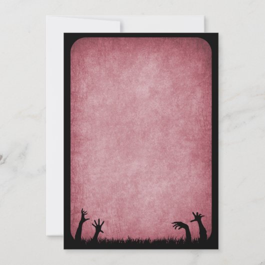 Zombie Horror Halloween Bruiloft Kaart (Achterkant)