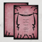 Zombie Horror Halloween Bruiloft Kaart (Voorkant / Achterkant)