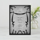 Zombie Horror Halloween bruiloft Kaart (Staand voorkant)