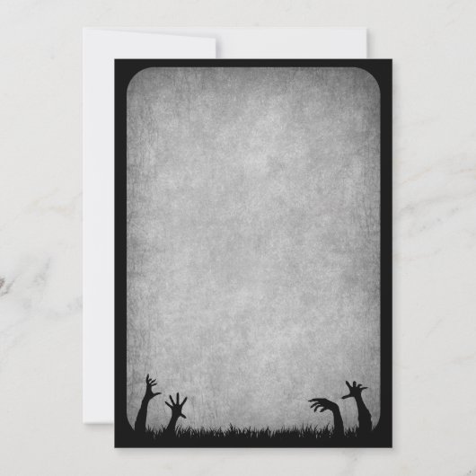 Zombie Horror Halloween bruiloft Kaart (Achterkant)