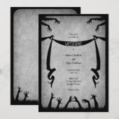 Zombie Horror Halloween bruiloft Kaart (Voorkant / Achterkant)