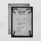 Zombie Horror Halloween bruiloft RSVP Kaartje (Voorkant / Achterkant)