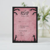 Zombie Horror Halloween bruiloft RSVP Kaartje (Staand voorkant)