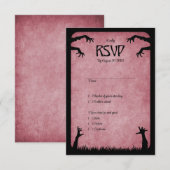 Zombie Horror Halloween bruiloft RSVP Kaartje (Voorkant / Achterkant)