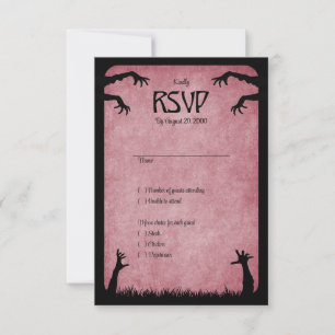 Zombie Horror Halloween bruiloft RSVP Kaartje
