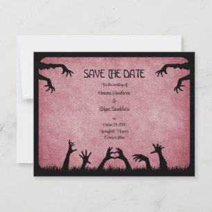 Zombie Horror Halloween bruiloft Save The Date