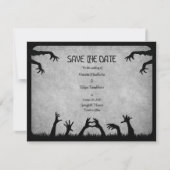 Zombie Horror Halloween bruiloft Save The Date (Voorkant)