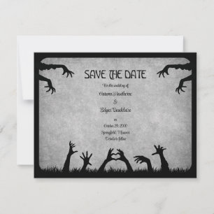 Zombie Horror Halloween bruiloft Save The Date