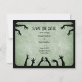 Zombie Horror Halloween bruiloft Save The Date (Voorkant)
