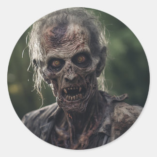 Zombie Horror Hoofd Ronde Sticker