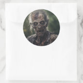 Zombie Horror Hoofd Ronde Sticker (Tas)