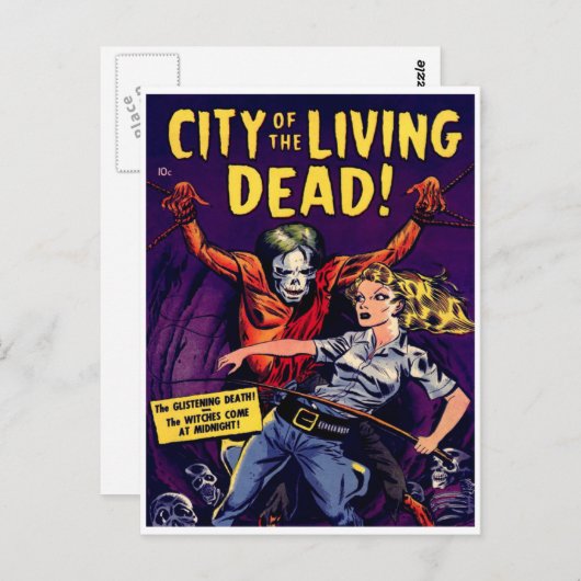 Zombie -  horrorstrip briefkaart (Voorkant / Achterkant)