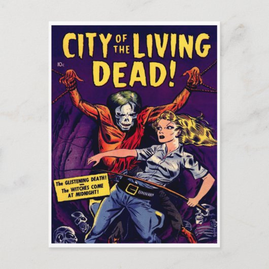 Zombie -  horrorstrip briefkaart (Voorkant)