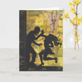 Zombie houdt van donker silhouet Wenskaart Kaart (Gele Bloem)