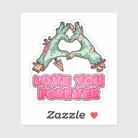 Zombie houdt van je voor altijd sticker (Vel)