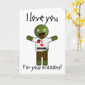 Zombie houdt van je voor je hersenen! kaart (Gele Bloem)