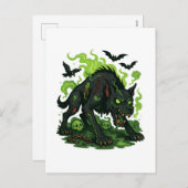 Zombie Hound van de Baskervilles - Cartoon Horror Feestdagenkaart (Voorkant / Achterkant)