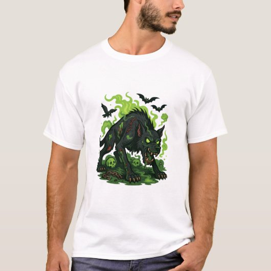 Zombie Hound van de Baskervilles - Cartoon Horror T-shirt (Voorkant)