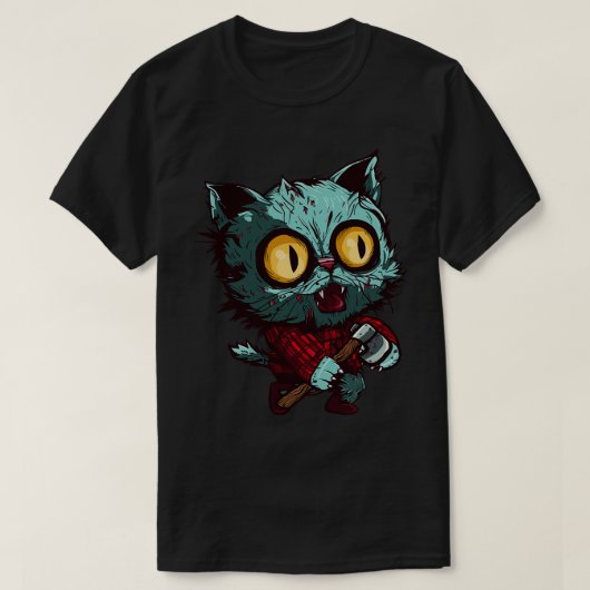 Zombie houthakker kat was t-shirt (Design voorkant)