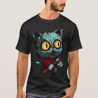 Zombie houthakker kat was t-shirt