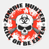 Zombie Hunter 1 Ronde Sticker (Voorkant)