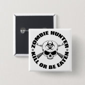 Zombie Hunter 2 Vierkante Button 5,1 Cm (Voorkant /achterkant)