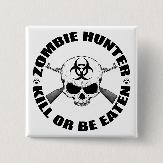 Zombie Hunter 2 Vierkante Button 5,1 Cm (Voorkant)
