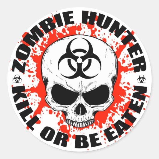 Zombie Hunter 3 Ronde Sticker (Voorkant)