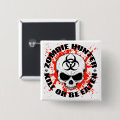 Zombie Hunter 3 Vierkante Button 5,1 Cm (Voorkant /achterkant)